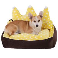 Autumn and Winter Deep Sleep Pet Nest  Crown Square Nest  Comfortable and Warm Cat Nest  Removable and Washable Pet Nest  Cartoon Cat Nest S：53*46*15cm