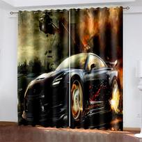 Automobilis   Spausdintos austos užuolaidos Miegamojo užtemdančios užuolaidos su dviem nepriklausomomis užuolaidomis kairėje ir dešinėje 132cmx160cm gray