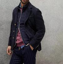 Stylish Formal Men Leather Blazer Navy Blue Leather Suede Handmade Coat S tamsiai mėlyna spalva