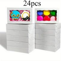 25 vnt., Torto dėžutė su langeliu, Tinka makaronams, duonai, šokoladui, sausainiams pakuoti, „pasidaryk pats“ surinkimas 7,09 X 4,33 X 1,57 colio 24pcs balta