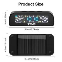 TPMS Solar Power TPMS Car Tire Pressure Alarm Monitor Auto Security System Tyre Pressure 360 Adjustable Temperature Warning juoda