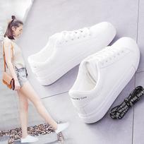 Women's Plus Size Sports Shoes Casual Thick Sole Single Shoes Lace Up Sneaker Shoes 35-40 35 balta