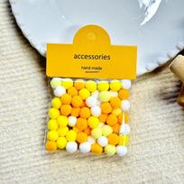 50Pcs Macaron Pom Pom Furry Balls 1Cm Colorful Pompones Soft Furball Handmade Crafts Supplies Diy Decoration Supplies yellow