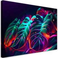 Canvas print, Monstera leaves in futuristic style 60x40 įvairiaspalvis