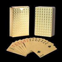 Aukso folijos žaidimo kortos pokerio žaidimas plastikinis magiškas vandeniui atsparus kortų kaladė dovana kolekcija vakarėlis azartiniai lošimai stalo žaidimas suvenyras vanduo 9 x 6 x 2 cm auksas