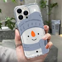 Kalėdinis telefono dėklas iPhone 11 13 XR 15 Pro Max 12 16 Pro Max iPhone 14 7 8 Plus XS Max Samsung A15 A55 A05 Redmi 12 13C 13 Huawei Mate 30 40 Samsung S24 ULTRA gryna