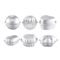12Pcs 6 Shapes Metal Bath Bombs for Crafts DIY Handmade Soap Candle Cake Ice Cream Baking Handicraft Making Supplies