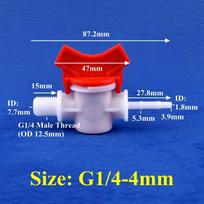 5pcs POM Ball Valve G1/8  1/4  1/2  3/4  To 4~25mm Barb Valve Garden Water Flow Control Valve Aquarium Tank Water Circulation Valve Hose Joint G1/4"-4mm (5 Pieces)
