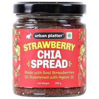 Urban Platter Strawberry Chia Spread, 200g [Made with Real Strawberry and Sweetened with Agave] red