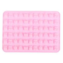 1Pc 66Cavities Cute Mini Fruit Silicone Mold Gummy Chocolate Ice Cube Tray Fruit Non-Stick Jelly Cake Baking Decorating Tool ARI violetinė
