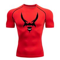 2024 Men's Short-sleeved T-shirt Fitness Quick-drying Compression Shirt Breathable Short-sleeved Sports Long-sleeved Top S-3XL S red