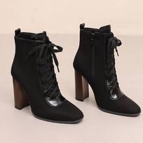 Krazing Pot Flock Autumn Winter Shoes 47 Size 48 Size 49 Size 50 Chelsea Boots Round Toe Lace Up Keep Warm Mixed Color Ankle Boots 34 juoda