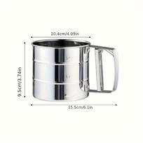 Nerūdijančio plieno miltų sietas 1 vnt. - Dvigubo tinklelio dizainas, kepimo sietelis smulkiems miltams ir kavos filtravimui, virtuvės sietelis 1pc-Stainless steel