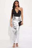 Stylish Trendy Women's Silver Skirt Handmade Pure Lambskin Leather Party Skirt S sidabras