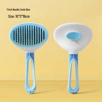 Automatic Pet Hair and Knot Removal Comb for Cats and Dogs One-Click Pet Hair Removal Comb blue