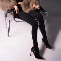 Women's Large Nude-Feel Velvet Bottoming Romper - Open Crotch, Skin Tone, Single Layer, Perfect for Autumn/Winter Black [foot] flat water light. 100g/XL/Regular juoda