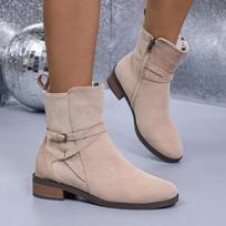 2024 New Style Women's Boots Nude Boots Versatile Square Heel Solid Color Pointed Toe Zipper Decoration Professional Commuting 36 chaki