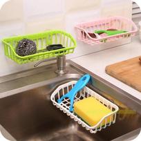 Double Suction Cup Kitchen Drainage Shelf Dishwashing Sponge Storage Rack Random color ARI oranžinė