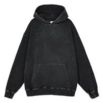 440G Heavy Washed Retro, American Tide No Picture Blank Street Retro Cotton Sweater, Street Tide Hooded Sweater M