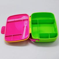 Portable  Lunch Box with Cutlery Microwaveable Bento Box With Handle Lunch Box for Students and Workers pink
