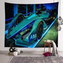 Home background wall car sports car concept car dormitory bedroom tapestry 150X100CM blue