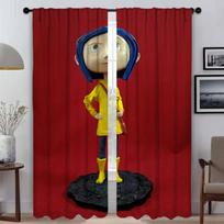 Partition Coralines Blackout Curtain for Room 2 Panel Anti-mosquito Curtains for Camera Shades Halloween Decoration Living Child W50xH70cmx2pcs-CL