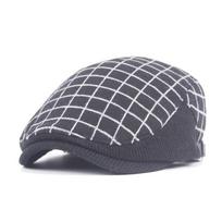 Plaid Wool Hat Men And Women British Beret Season Wool Thickened Forward Hat Warm Hat Adjustable juoda