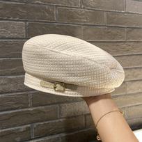 New British Retro Xiaoxiangfeng Belt Buckle Beret Feminine Socialite Versatile Painter Hat M（56-58cm） smėlis