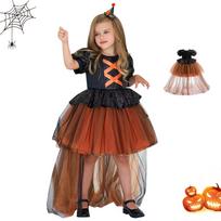 Halloween Girls Dress Printed Dress Witch Role Play Cosplay Costume Masquerade Costume 110 oranžinė