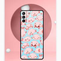 Žuvies pūgžlio dėklas Samsung Galaxy S24 S23 S22 Ultra Note 10 Plus Note 20 S9 S10 S20 S21 FE galinis dangtelis Galaxy S10e brown