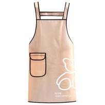 Unisex Apron Pocket Design Wipe Clean Translucent Anti Stain Waterproof Oilproof Kitchen Chef Apron for Dining Room rožinė