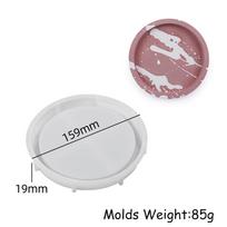 15-30cm Apvalus padėklas Betono Silikoninė forma Dervos indas Lėkštė Gamybos formos „Pasidaryk pats“ Papuošalų vitrina Gipso Laikymo padėkliukas Forma white