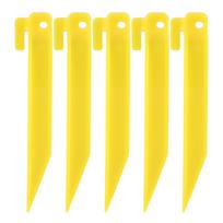 5 vnt. Lengvi nailoniniai kuoliukai, žemės vinys, sraigtinės vinys, kuoliukai įšalusiam dirvožemiui, ledo paviršiui yellow