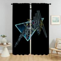 Gundams Home Interior Curtains for Living Room Window Curtain Tulle for Bedroom Shades Halloween Decoration Curtains 2 Pieces W50xH70cmx2pcs-CL gray