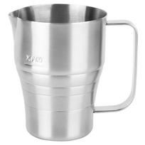 Household Silver Stainless Steel Coffee Frothing Pitcher Milk Frothing Cup with Scale 900ml L gray