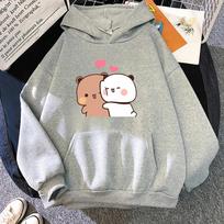 Cartoon Panda Bubu And Dudu Women Plus Size Hoodie Sweatshirt Kawaii Harajuku Round Neck Harajuku Unisex Printed Clothes Tops S
