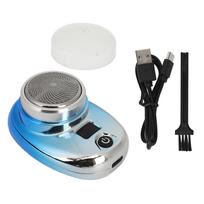 Electric Beard Trimmer Cordless Mini USB Rechargeable LED Display Waterproof Beard Clipper for Men mėlyna/sidabras