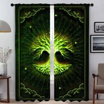 Blackout Curtain for Room 2 Panel Tree of Life Modern Living Room Curtains Halloween Decoration Partition Tulle for Bedroom Home W50xH70cmx2pcs-CL
