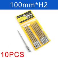 10Pcs 100mm Long 1/4  Hex Head Allen Wrench Drill Bit Handle S2 Steel Screwdriver Bits Metric Allen Screw Driver Bits H2-H14