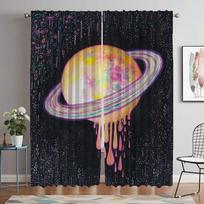 Wave Sun Shades Elegant Room Curtains 2 Pieces Halloween Decoration Modern Living Room Curtains for Camera Window Curtain Child W50xH70cmx2pcs-CL