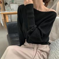 Khaki Vintage Pullover Knit Sweater Y2k Women Aesthetic Harajuku Elegant Long Sleeves Tops Korean Fashion Off Shoulder Clothes Spring Autumn S juoda