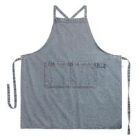 100% Cotton Denim Apron Thicken Canvas Anti Fouling Home Kitchen Restaurant Korean Pinafore Flower Coffee Store Waist OneSize šviesiai mėlyna spalva