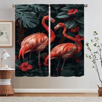 Blinds Flamingo Cover Curtain for Living Room Customs Free Shipping Products Black Out Curtains Blackout Tentacles Curls Blind W50xH70cmx2pcs-CL