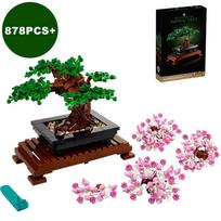 Kūrybingas „Fit“ bonsai medžio gėlių puokštės modelis iš konstravimo kaladėlių, „pasidaryk pats“ dekoras, nemirtingas augalas vazone, kaladėlės, žaislai vaikams, dovanos no original box