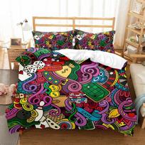 Poker Bedding Set Clown Poker Cards Game Theme Duvet Cover Set Geometric Pattern Comforter Cover For Kids Adults Bedroom Decor EU single(135x200cm) black