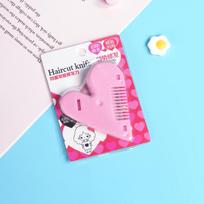Kirpimo šukos Kirpykla Kirpimo šukos su skustuvo ašmenimis Vaikų kirpimo daugiaelementis rinkinys Kirpčiukų kirpimo įrankis pink