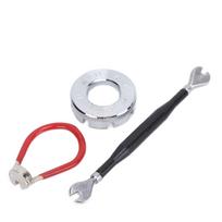 Bicycle Spoke Wrench 8 Holes Steel Bicycle Bike Spoke Tool with Red Long Wrench for Bicycle Spokes white