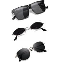 Sheomy Unisex Combo offer pack of 3 shades glasses Square Sunglasses Rectangle Retro Vintage Narrow Women::Men , E3-8K5J-MPOQ