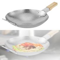 Stir Fry Pan Wok Cooking Hammered Snowflake Chef’S Versatile Kitchen Frying 39.5 x 23.5 x 5.2 cm