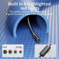 Endoskopinė kamera 2.0Mp HD boreskopas su 8 reguliuojamais LED žibintais 8mm IP68 vandeniui atspari inspekcinė kamera palaiko iOS sistemą